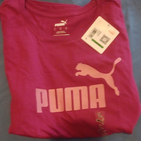 Meet your Posher, Meredith puma pink and green t shirt short sleeve with tags ad - Picture 1 of 6